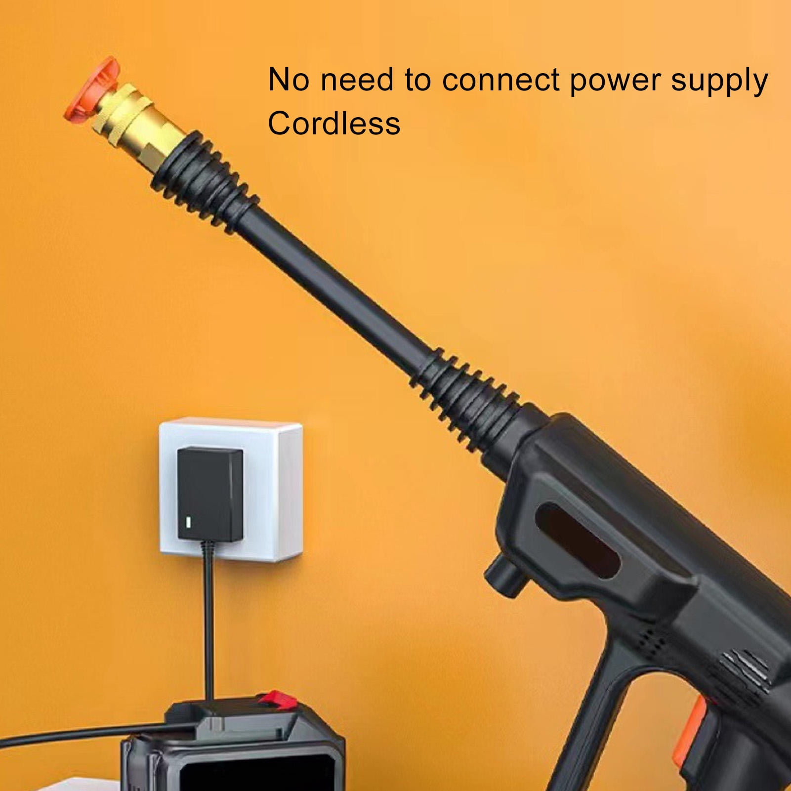 YAHHU Cordless 900 PSI 24,000 RPM Pressure Washer – 6‑in‑1 Nozzle, 2.4 GPM, Battery Level Display, Portable for Cars, Plants & Home Cleaning