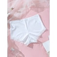 thumbnail image 6 of 3 Pack Solid White Bow Stain Women's Panties Sexy Lace Trim Boyshorts Mid Rise Stretchy Briefs, 6 of 6