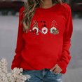 thumbnail image 1 of Qiopertar Mode Femmes Imprimé Col Rond Pull Tops Manches Longues Blouse Confortable Chandail en Molleton Offres de la Semaine Liquidation Moins de 5$ jusqu'à 90 % de Réduction, 1 of 4