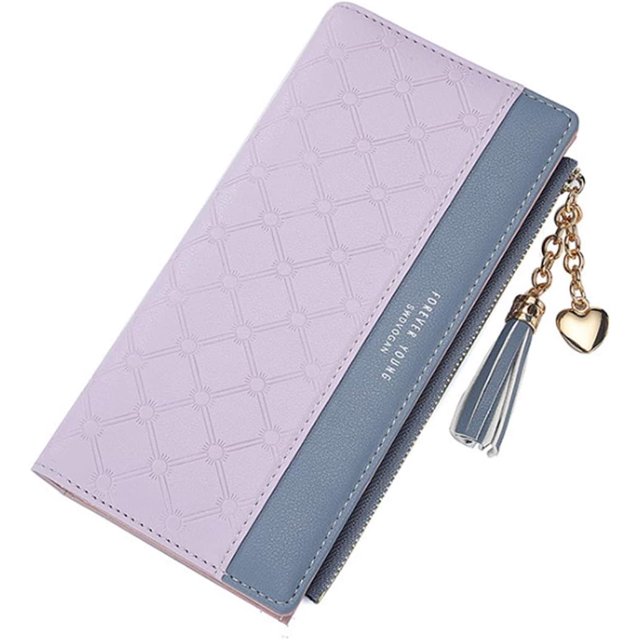 Women PU Leather Wallet Long with Tassel Decoration Multi Slots