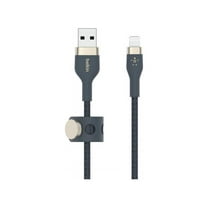 Belkin BoostCharge Pro Flex Braided USB Type A to Lightning Cable (2M/6.6FT), MFi Certified Charging Cable for iPhone 14, 13, 12, 11, Pro, Max, Mini, SE, iPad - Blue