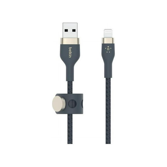 Belkin BoostCharge Pro Flex Braided USB Type A to Lightning Cable (2M/6.6FT), MFi Certified Charging Cable for iPhone 14, 13, 12, 11, Pro, Max, Mini, SE, iPad - Blue