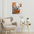 thumbnail image 4 of Flower Orange Canvas Wall Art for Bathroom Farmhouse Daisy and Butterfly on Abstract Geometric Paintings Wall Decor Floral Plant Wall Art for Living Room Bedroom Ready to Hang10L X 8W Inches, 4 of 6