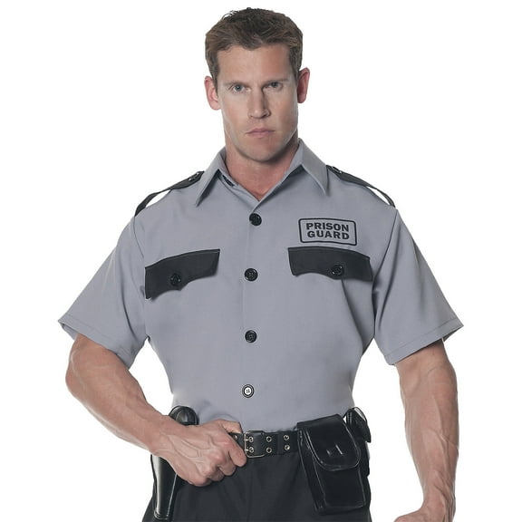 Underwraps Mens Prison Guard Shirt Costume - Size Large/X Large