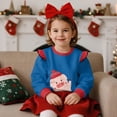 thumbnail image 2 of Yuyamidu Toddler Pig Sweatshirt 2T 3T Girls Blue Crewneck Sweatshirt Ruffle Shoulder Long Sleeve Top Lightweight Soft Playwear Casual Fall Outfits Everyday Clothes, 2 of 8