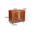 thumbnail image 5 of 36 Inch Modern 2 Door Wooden Sideboard Buffet Cabinet with Metal Handles, Splayed Legs, Gold, Oak Brown, 5 of 7