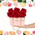 thumbnail image 4 of REGALWOVEN Paper Flower Gift Bags, Paper Bouquet Flower Gift Bag with Handle for Florist Wedding Pink/Black, 4 of 7