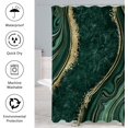 thumbnail image 4 of 4 Pcs Luxury Marble Shower Curtain Set with Non-Slip Rugs, Toilet Lid Cover and Bath Mat, Gold Foil Emerald Green Bathroom Decor Set with Shower Curtain and Rugs and Accessories, 4 of 6