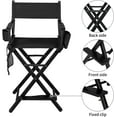 thumbnail image 3 of Omysalon Upgraded 31" Height Tall Director Chair Folding Artist Makeup with Replacement Cover Canvas, Storage Side Bags, Portable Footrest, Support 250 lbs,Solid Hardwood & Polyester Black, 3 of 17