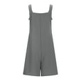 thumbnail image 4 of Summer Fashion Jumpsuits for Women Dressy Plus Size Button's Solid Casual Sleeveless Suspender Short Wide-leg, 4 of 4
