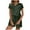 Army Green, variant on Scyoekwg Womens 2 Piece Outfits Sweatsuits Sets Solid Color Trendy Short Sleeve V-Neck Tops Drawstring Shorts Tracksuit Casual Loose Matching Sets (Army Green,XXL)