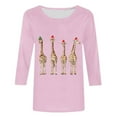 thumbnail image 4 of Mifsaly Womens Christmas 3/4 Sleeve Shirts Plus Size Xmas Loose Tunic T-Shirt Cute Print Thanksgiving Dinner Pullover Tops 2025 Festival Party Blouse, 4 of 5