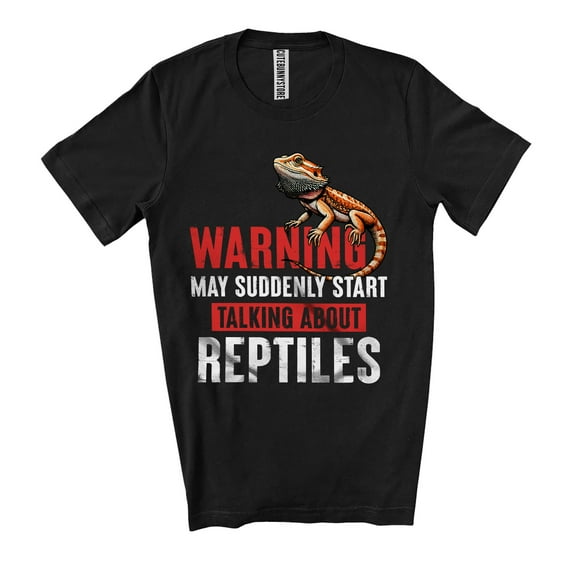 Warning Talking About Reptiles; Humorous Vintage Lizard Bearded Dragon Owner Animal Lover; Family Unisex T-Shirt