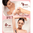 thumbnail image 3 of Women's Electric Trimmer & Shaver - 2-in-1 Rechargeable Lady Shaver for Body, Bikini, Underarm, Leg, Face, IPX7 Waterproof with LED Display, 3 of 7