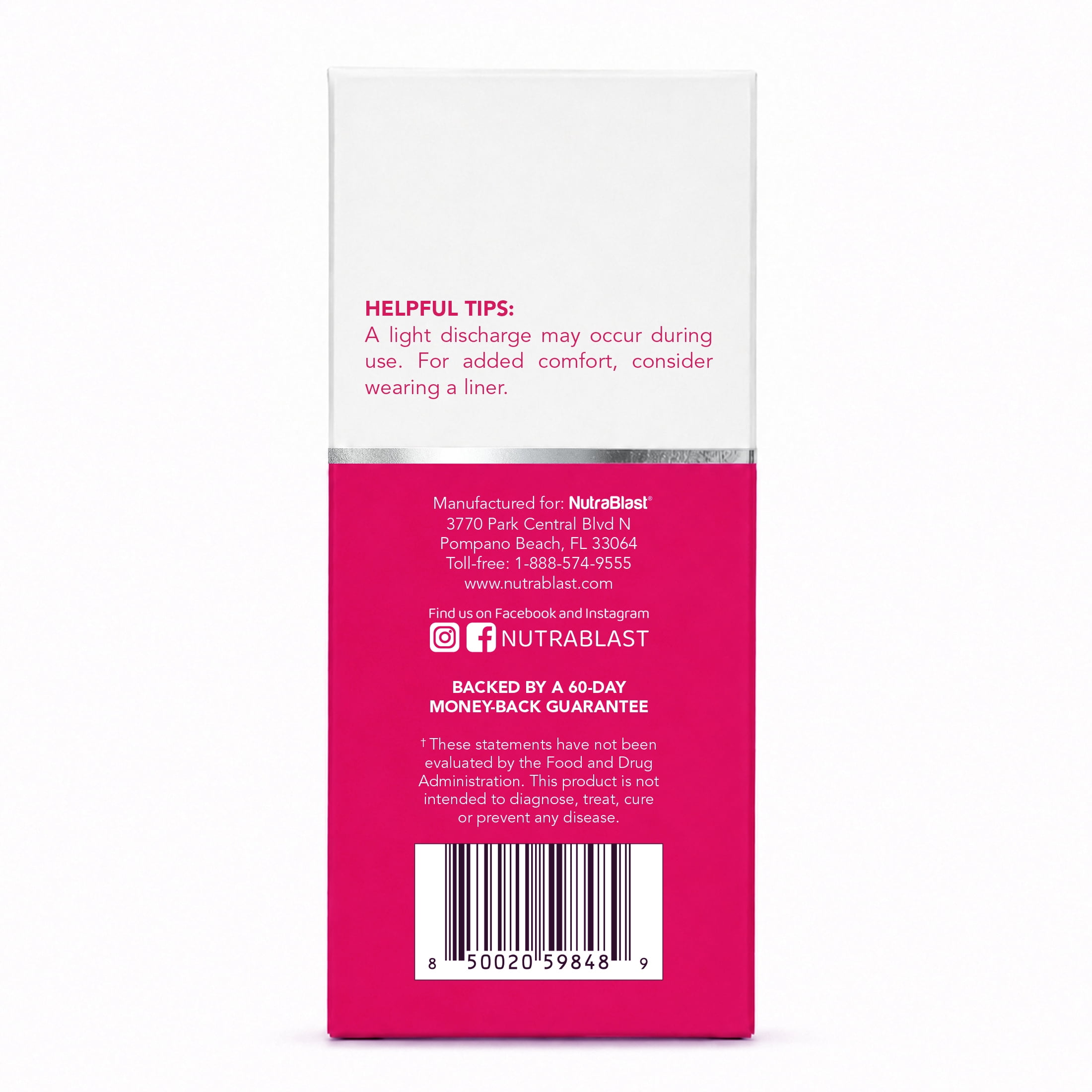 NutraBlast Boric Life Boric Acid Vaginal Suppositories 600 mg, 30 Count for Odor Control