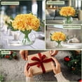 thumbnail image 5 of Senfot Hydrangea Artificial Flowers in Vase with Faux Water for Home Table Office Wedding Party Decor Yellow, 5 of 6