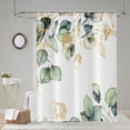 thumbnail image 2 of Green Shower Curtain, Spring Sage Green Gold Eucalyptus Leaves Branches Plants Botanical Watercolor Bath Curtains Waterproof Fabric with Hooks for Home Decor, 72Wx84H, 2 of 6