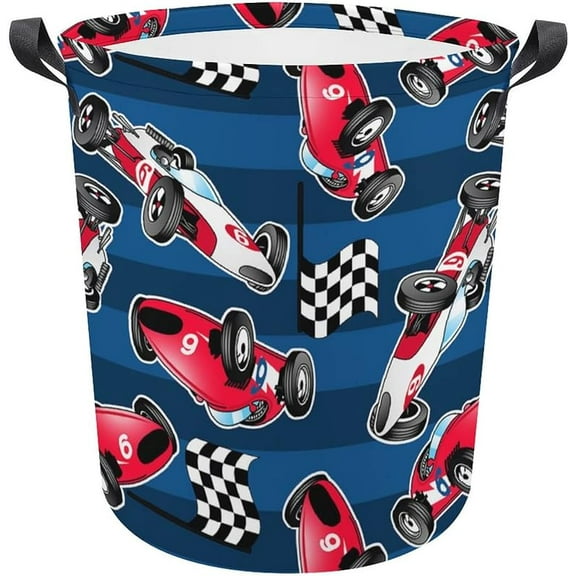 Laundry Basket Black-Red Basketball Waterproof Laundry Hamper with Handles 3D Ball Collapsible Clothes Hamper, Easy Carry for Dorm, Family, Travel