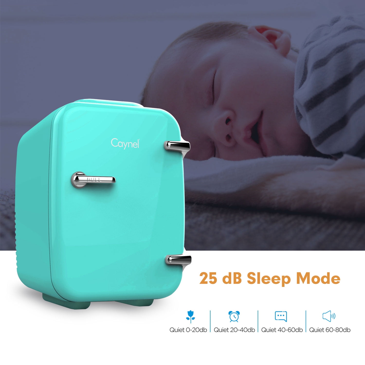 Caynel 4L Portable Eco-Friendly Thermoelectric Mini Fridge Teal, 459 lb, 110 V
