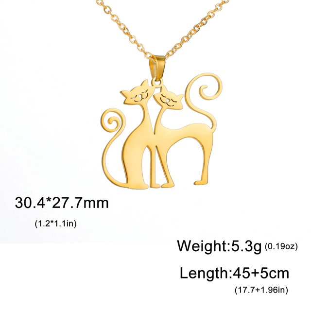 Teamer-collar de gato de acero inoxidable para mujer, Gargantilla con colgante de Animal divertido, accesorios de joyería, regalo de cumpleaños para amantes de los gatos, 2023 Wholesale