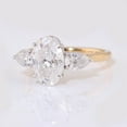 thumbnail image 2 of solitaire jewels 3.75CT Oval Moissanite 3 Stone Engagement Ring For Women, 14K Yellow Gold, 2 of 7