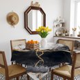 thumbnail image 3 of Marble Black Table Cloth Waterproof Tablecloths, Abstract Gold White Brick Stone Motif Tablecloth Dining Table Cover for Kitchen Party Tabletop Outdoor, Square Tablecloth 60x60 Inch, 3 of 9