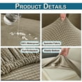 thumbnail image 6 of DONGPAI Outdoor Cushion Covers Waterproof for Patio Furniture, Stretch Couch Cushion Slipcovers 1-Piece Jacquard Sofa Seat Protector, Replacement Rectangle Cover for Sectional RV, Sand, 2 Seat, 6 of 7