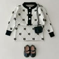 thumbnail image 3 of GBSYEWXS Children Girls Outfits Sets 2Pc Crew Neck Long Sleeve Flower Print Sweater Skirt Fashion Outfit Set White Size 3-4 T, 3 of 9
