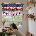 thumbnail image 7 of Independence Day USA National Flag Curtain Valances for Kitchen Windows,Rod Pocket Short Valance Red and Blue Star Stripe on Flax Window Treatment for Living Room Bathroom Bedroom,42" x 18"-1 Panel, 7 of 7