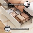 thumbnail image 4 of Full Upholstered LED Bed Frame with 4 Storage Drawers, Full Size Bed Frame with RGB LED Lights, Velvet Platform Bed Frame with Wingback Headboard, Modern Platform Bed Frame, No Box Spring Needed, 4 of 10