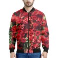 thumbnail image 3 of Chaqueta con cremallera y estampado de flores de rosas para hombre, abrigo con estampado floral en 3D de plantas, chaquetas informales de gran tamaño, ropa de calle, mangas largas, 3 of 5
