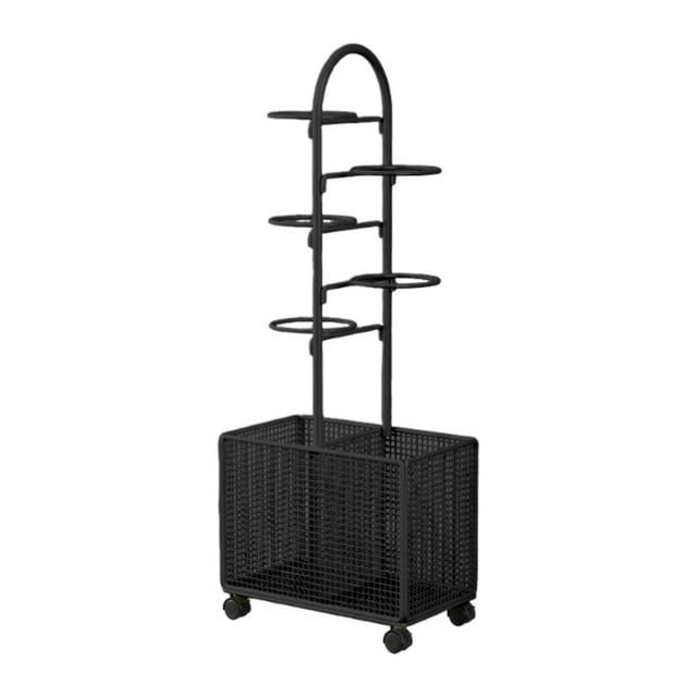 jinwen Indoor Basketball Storage Rack Space Saving Ball Storage for Home School Gym Black