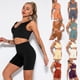 thumbnail image 3 of TFixol Conjunto deportivo para mujer Tops cortos acanalados Almohadilla extraíble Cintura alta, 3 of 8