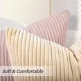 thumbnail image 2 of Pack of 2 Corduroy Decorative Throw Pillow Covers 18x18 Inch Striped Spring Cushion Covers Cozy Boho Pillowcase Farmhouse Home Decor Soft Accent Cushion Case for Couch Sofa Bed, 2 of 7