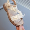 thumbnail image 6 of Duqingm Girls Summer Sandals Toddler Girls Sandals Soft Rubber Princess Flat Shoes Summer Flower Girl Shoes White,12, 6 of 7