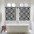 thumbnail image 4 of Black White Geometric Kitchen Curtain for Berdoom Living Room Cafe 45 Inch Length, Modern Abstract Art Tiers Curtains Light Filtering Drapes Rod Pocket Window Treatment 2 Panels 52"Wx45"L, 4 of 8