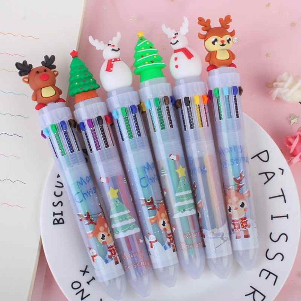 18Pcs Festive Cartoon Pen Set: Random Styles with Colored Ink, Perfect for Students, Teachers, & Gift-Giving
