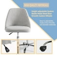 thumbnail image 5 of Home Office Desk Chair, Linen Fabric Upholstered Chair with No Arms Swiveling Modern Vanity Chair Cute Bedroom Apartment Dorm Chair - Grey, 5 of 7