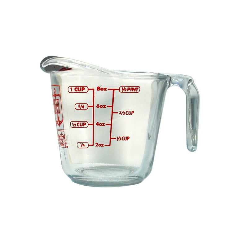 Anchor Hocking- Measure, Triple Pour Measuring Glass w/ Lid 8 oz. - 6 per  case