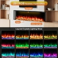 thumbnail image 3 of OSEYM 3 Sided Electric Fireplace 80 inch, Smart Built-in Linear Fire Places Heater 1500/750W with 251RGB LED Flames, APP & Remote Control, Cracking Sound, Timer, Log & Crystal, 3 of 9