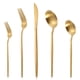 thumbnail image 1 of Juego De Cubiertos De Acero Inoxidable Lazahome Para 8 Cubiertos De Oro Mate Juego De Cubiertos De 40 Piezas Juego De Utensilios De Cocina Que Incluye Juego De Cucharas Y Tenedores Acabado Pulido Sati, 1 of 5