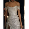 thumbnail image 5 of Vestido de fiesta sexy con abertura brillante para mujer de primavera y verano, 5 of 5