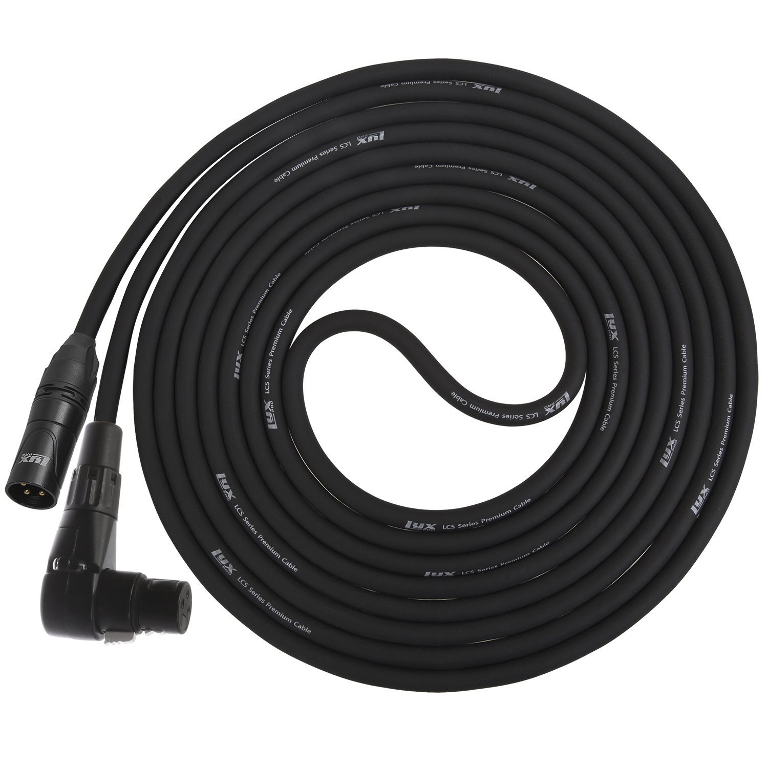 LyxPro Balanced XLR Cable Right Angle Female 10 ft Premium Series