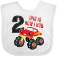 thumbnail image 3 of Inktastic Monster Truck How I Roll 2nd Birthday Boys Baby Bib, 3 of 4