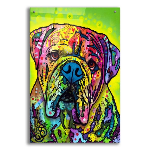 Epic Art 'Hey Bulldog' by Dean Russo, Acrylic Glass Wall Art, 24"x36"