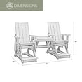 thumbnail image 3 of American Furniture Classics Model 416BW-K Brandon Double Balcony Height Glider with Center Table in Blue on a White Base, 3 of 7