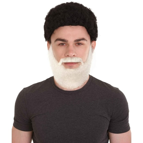 HPO Adult Men's Synthetic Hair Short Beard Cosplay Facial Hair Multiple Color Options