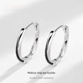 thumbnail image 3 of Pendientes de plata de ley s925 Pendientes de anillo Mobius Pendientes geométricos de diseño de nicho de estilo frío para hombres y mujeres, 3 of 6