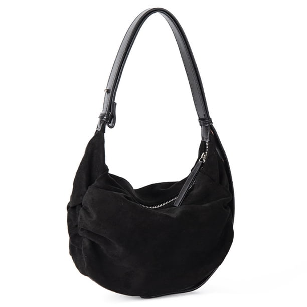 Bolso Crescent Con Múltiples Bolsillos Gamuza Fruncida para Viajes Mujeres Y Hombres