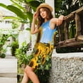 thumbnail image 2 of Rocae Sky Golden Sunflower Field B for Sleeveless Dresses Summer Casual Ruffle Sleeveless Cute Crew Neck Flowy Dress with Pockets, 2 of 7